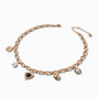 Gold-tone Retro Charm Necklace ,