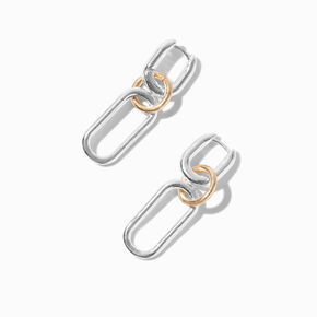 Mixed Metal Chain Link Drop Earrings,