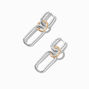 Mixed Metal Chain Link Drop Earrings,