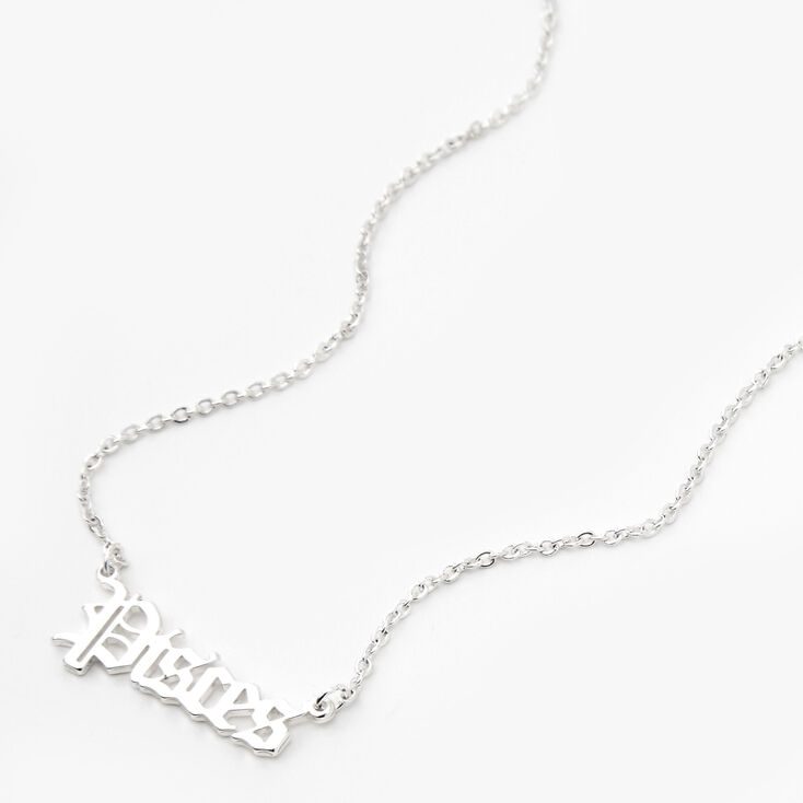 Silver-tone Gothic Zodiac Pendant Necklace - Pisces,