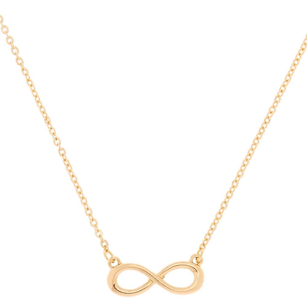 Gold Infinity Pendant Necklace,