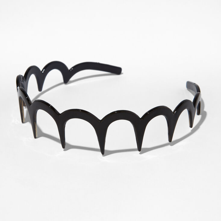 Black Scalloped Teeth Comb Headband,