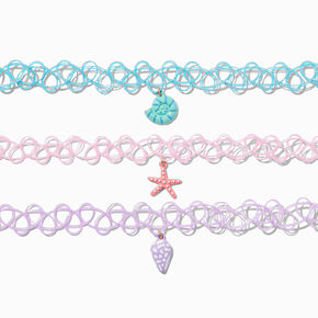 Claire&#39;s Club Pastel Beach Tattoo Choker Necklaces - 3 Pack,