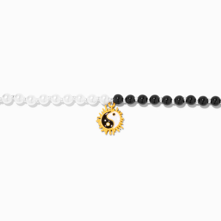 Sunburst Yin Yang Beaded Choker Necklace ,