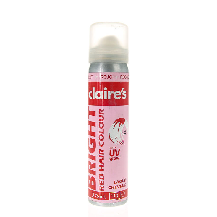 Claire's Couleur temporaire pour cheveux effet brillance UV - Rouge