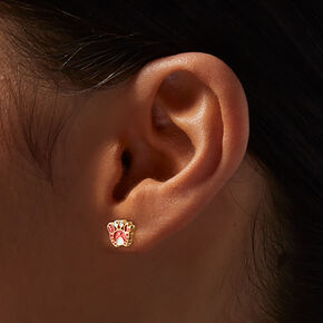 C LUXE by Claire&#39;s 18kt Gold Plated Crab Stud Earrings,