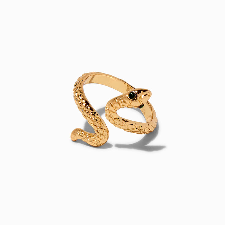 Gold-tone Snake Wrap Ring,