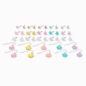 Spring Flowers Mixed Earring Set - 20 Pack ,