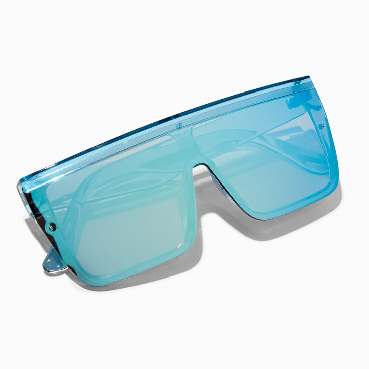 Translucent Blue Shield Sunglasses,