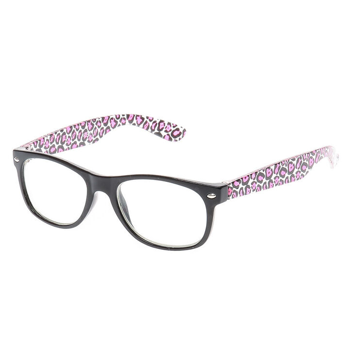 Claire's Lunettes à imprimé léopard noir et rose du Club Claire's
