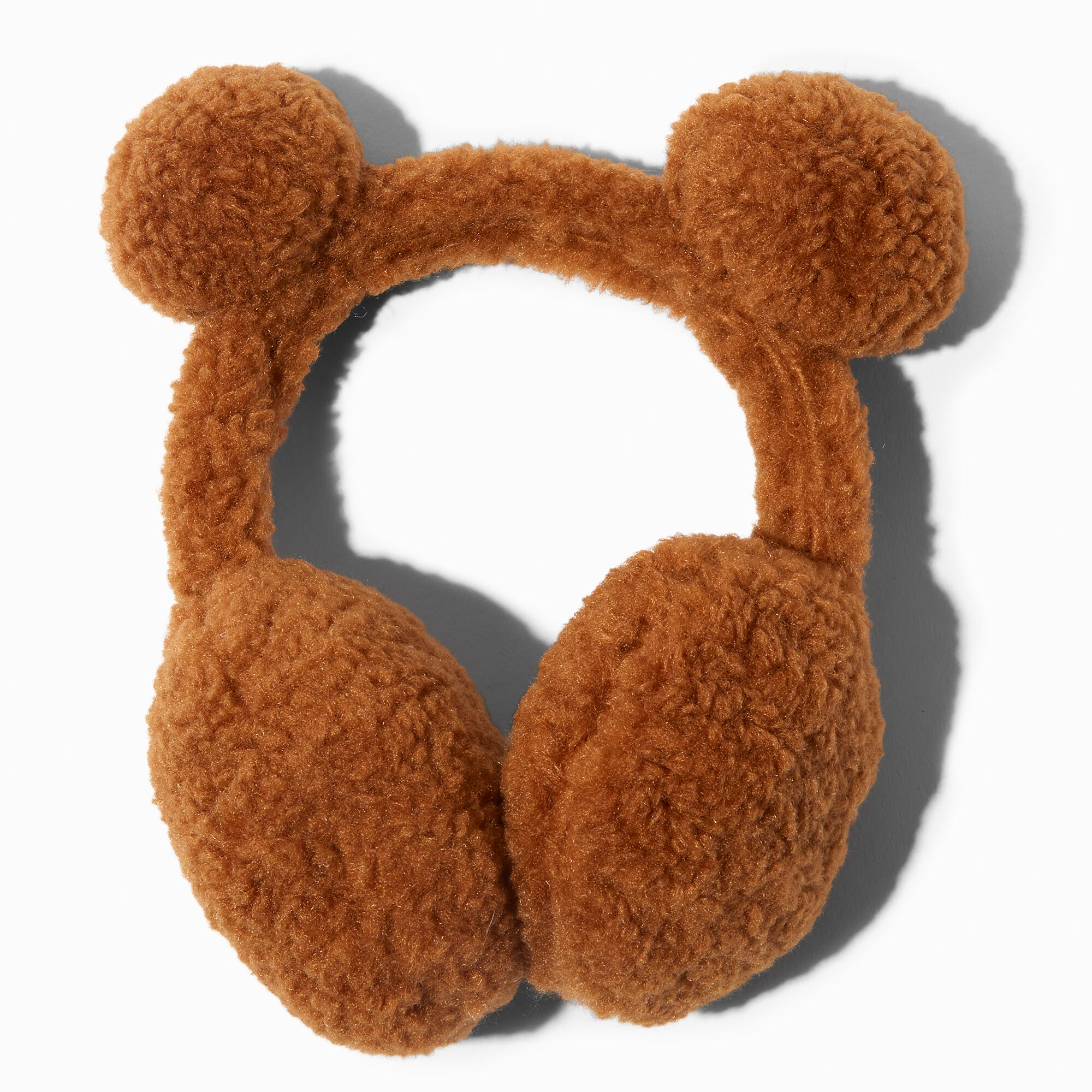 Brown Bear Pom Pom Sherpa Earmuffs,