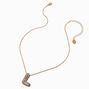 Gold-tone Pav&eacute; Bubble Initial Pendant Necklace - L,