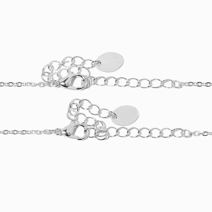 Best Friends Glitter Groovy Split Heart Pendant Necklaces - 2 Pack,