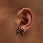 Black Gemstone Spider Stud Earrings,