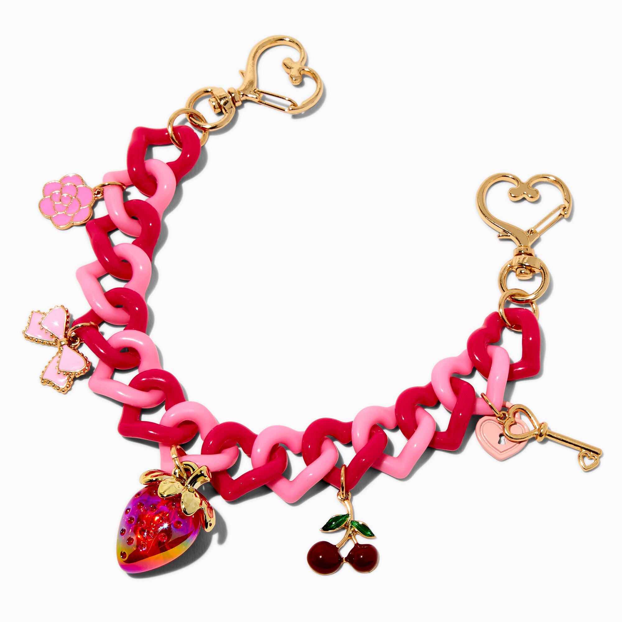 Pink Heart Charmy Chunky Chain Bag Charm,