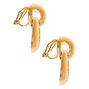 Gold-tone Door Knocker 1&quot; Clip-On Drop Earrings,