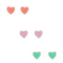 Sterling Silver Enamel Heart Stud Earrings - 3 Pack,