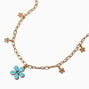 UV Color-Changing Blue Flower Charm Necklace,