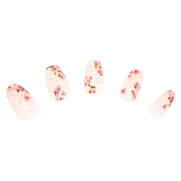 Floral Matte Faux Nail Set - Pink, 24 Pack | Claire's US