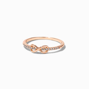 Rose Gold Crystal Infinity Ring,