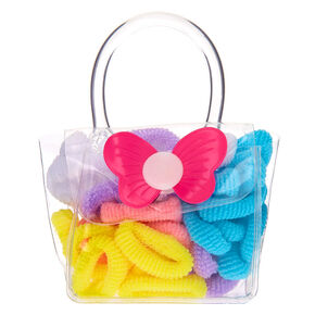 &Eacute;lastiques &agrave; cheveux pastel et sac Club&nbsp;Claire&#39;s - Lot de 38,