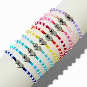 Best Friends Heart Adjustable Bracelets - 10 Pack,