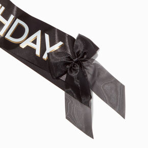 &quot;Happy Birthday&quot; Black Bow Sash,