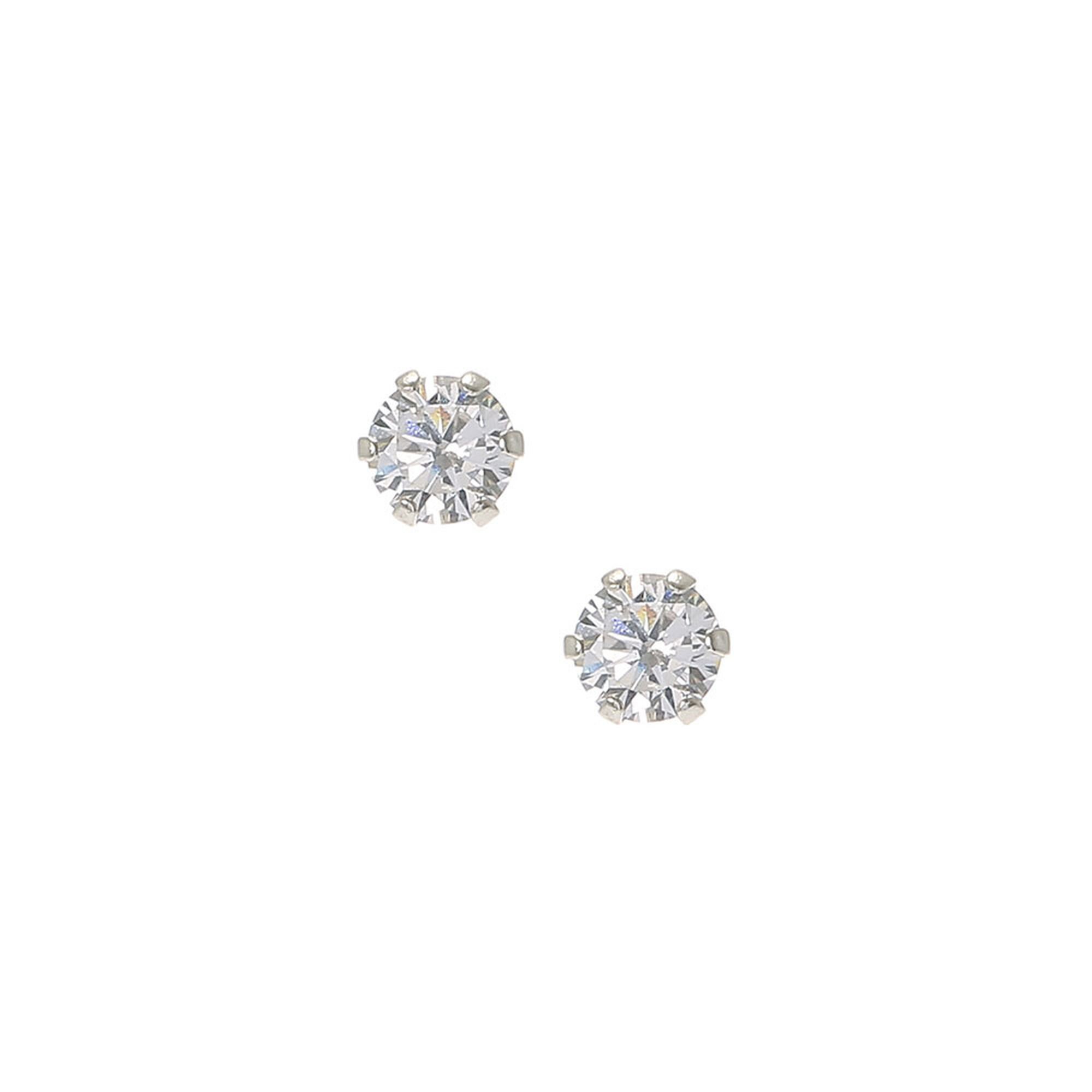 View Claires Cubic Zirconia Stud Earrings 4MM Silver information