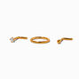 18G 18k Yellow Gold Plated Titanium Stud &amp; Hoop Nose Jewelry Set - 3 Pack,