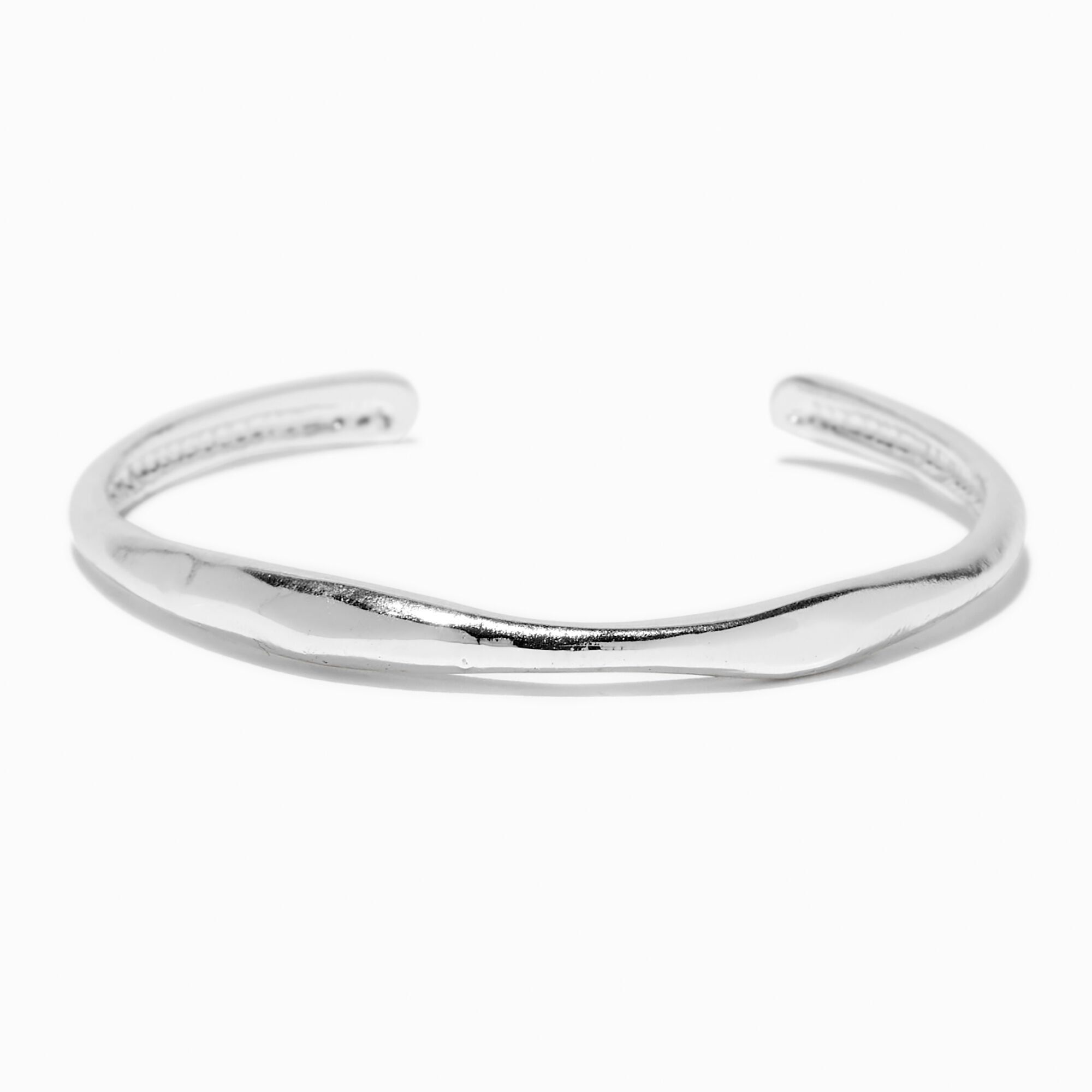View Claires Tone Wavy Cuff Bracelet Silver information