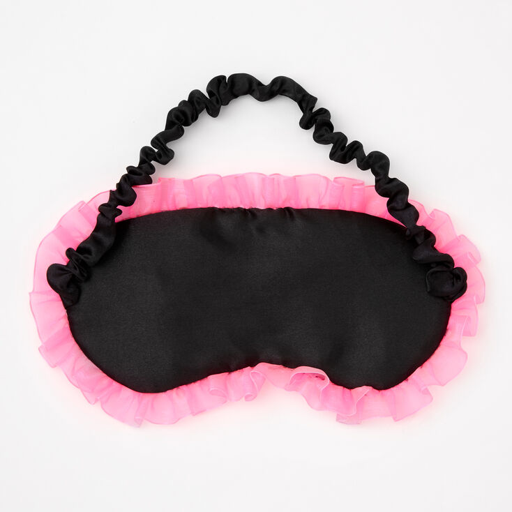 Masque de sommeil fronc&eacute; c&oelig;urs noir et blanc,