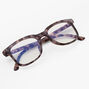 Brown &amp; Blue Solar Blue Light Reducing Rectangle Tortoiseshell Clear Lens Frames,
