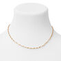 Gold Twisted Diamond Cut Chain Necklace,