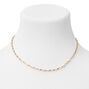 Gold Twisted Diamond Cut Chain Necklace,