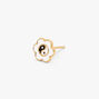 18k Gold Plated One Enamel Yin Yang Flower Stud Earring,