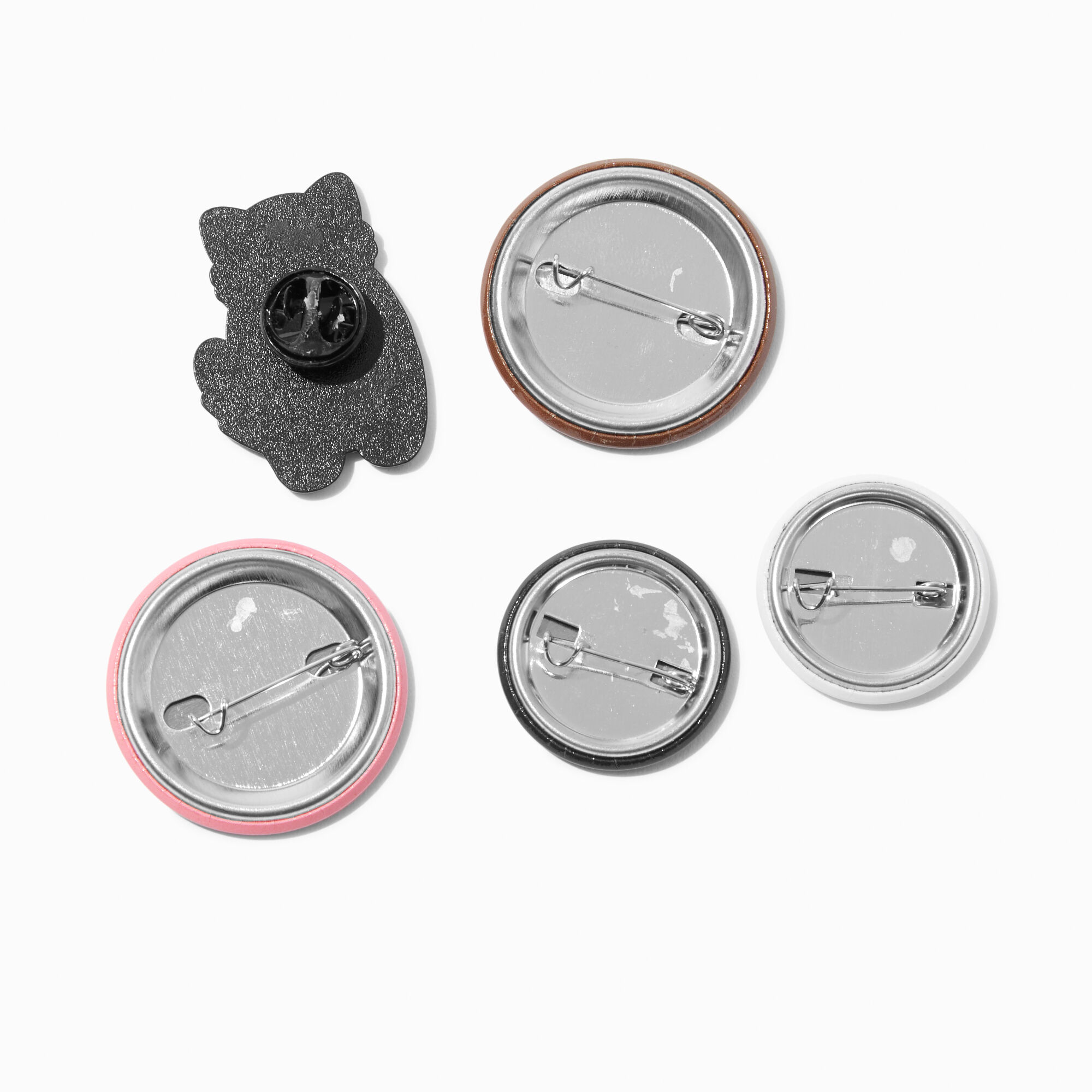 Coffee & Cats Round Button & Pin Set - 5 Pack