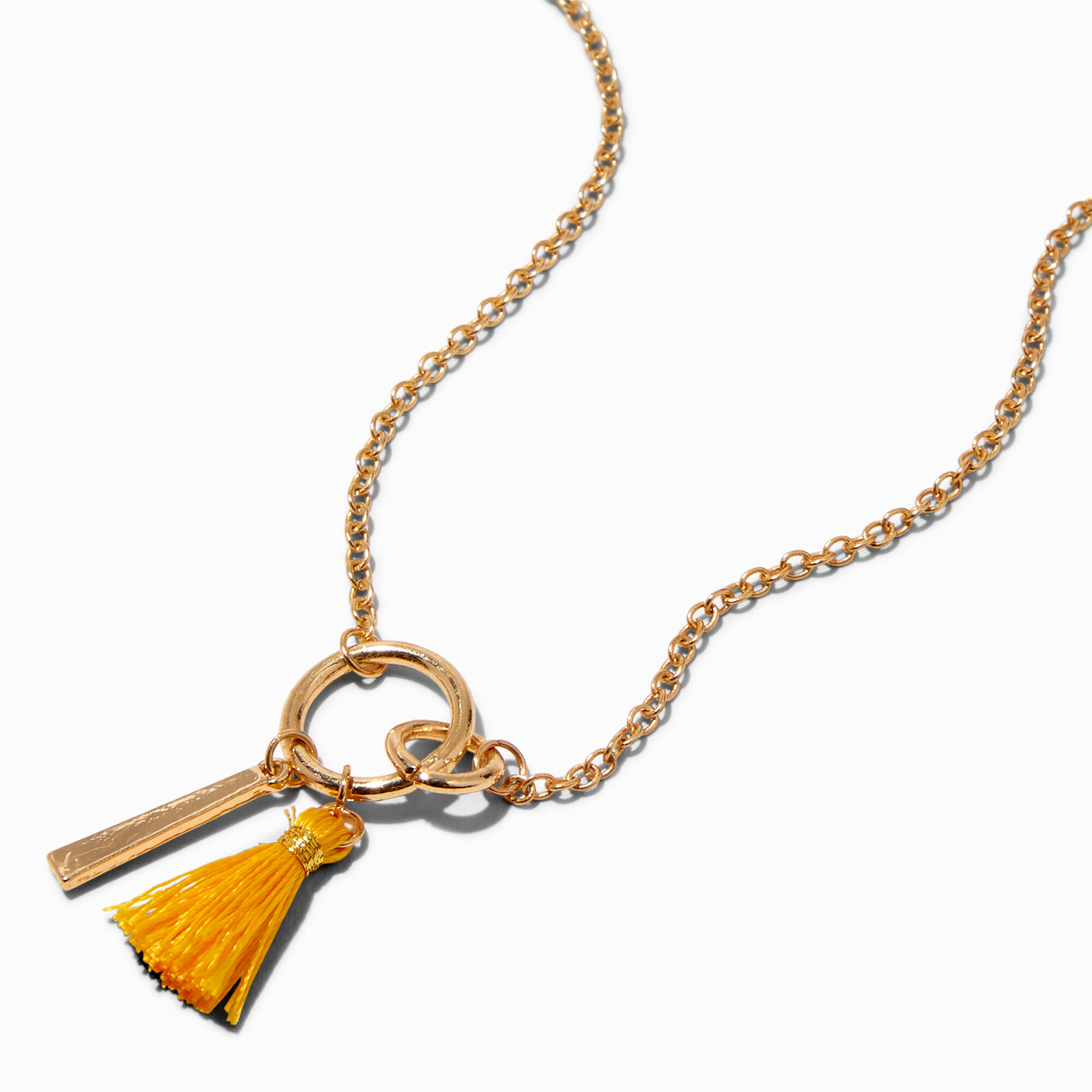 Yellow tassel hotsell necklace