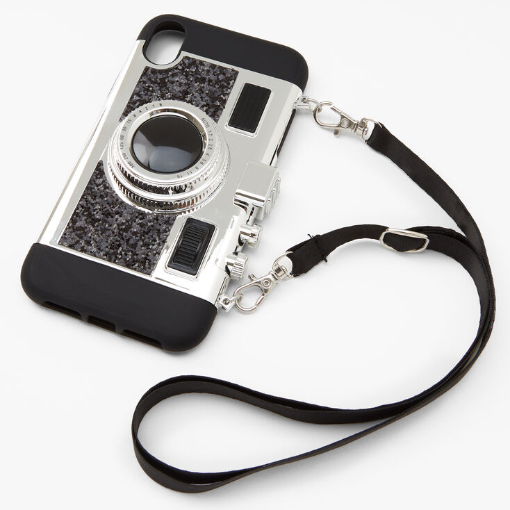 Lionel Green Street Competitief Wieg Black Glitter Camera Phone Case - Fits iPhone® XR | Claire's US