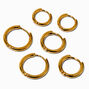 C LUXE by Claire&#39;s 18kt Gold Plated 8mm, 10mm, &amp; 12mm Hoop Earrings - 3 Pack,