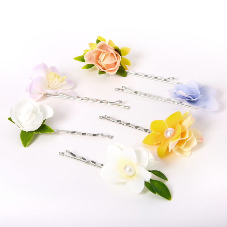 Springtime Flower Hair Pins - 6 Pack,