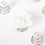 Roses &amp; Pearls Hair Spinners - White, 6 Pack,