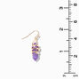 Purple 1&quot; Mystical Gem Drop Earrings,