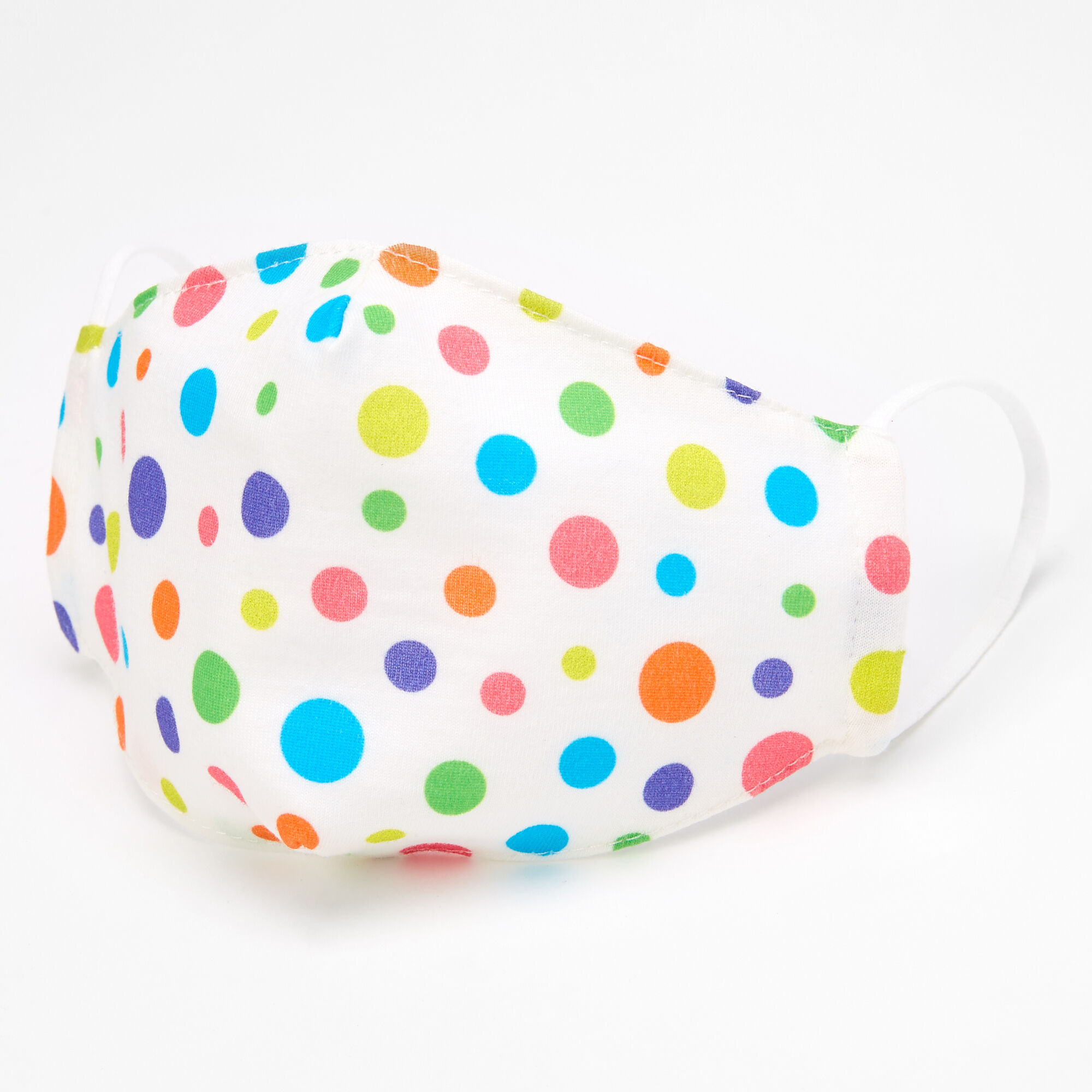 Rainbow Polka Dot Cloth Face Mask - Child Medium/Large,