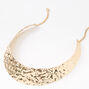 Gold Hammered Collar Statement Necklace,