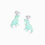 Blue 1.5&#39;&#39; T-Rex Dinosaur Drop Clip-on Earrings,