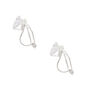 Clous d&rsquo;oreilles &agrave; clip ronds en zircon cubique d&rsquo;imitation couleur argent&eacute;e - 7&nbsp;mm,