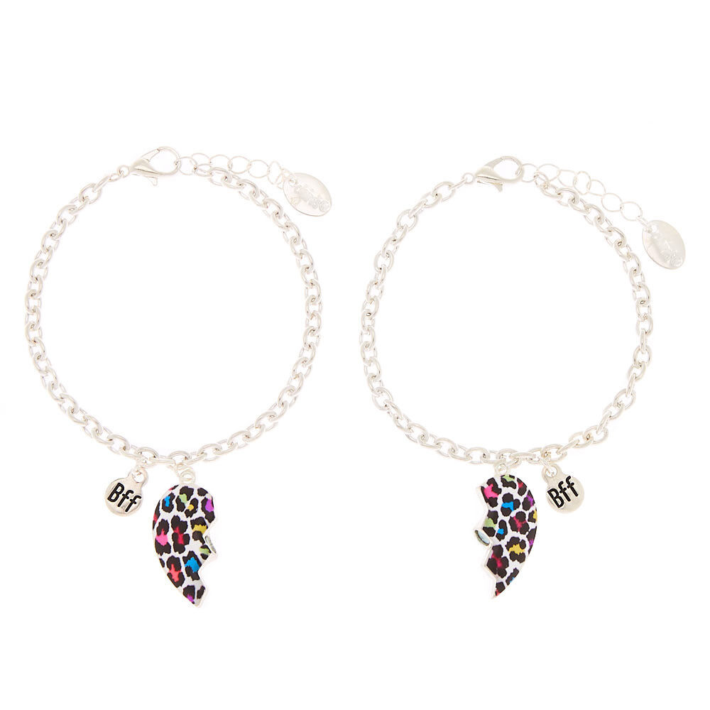 Rainbow Leopard Chain Friendship Bracelets - 2 Pack,