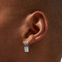 Silver-tone 20MM Filigree Clicker Hoop Earrings,