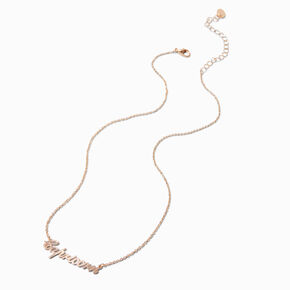 Gold-tone Script Zodiac Pendant Necklace - Capricorn,