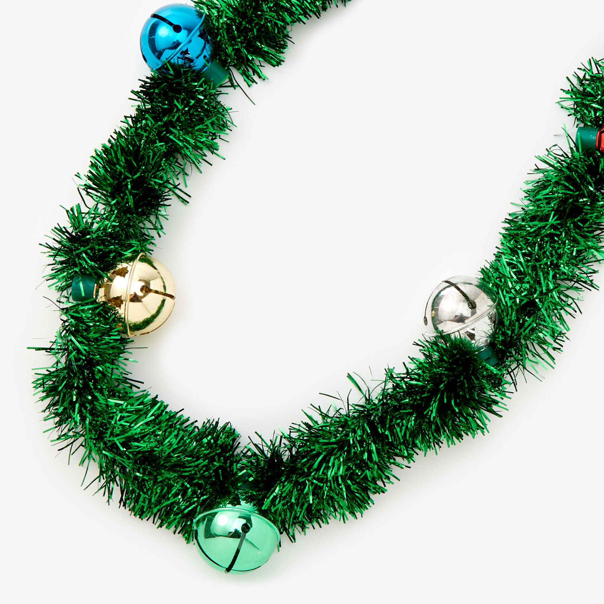 Christmas 20'' Bell Tinsel Necklace - Green,
